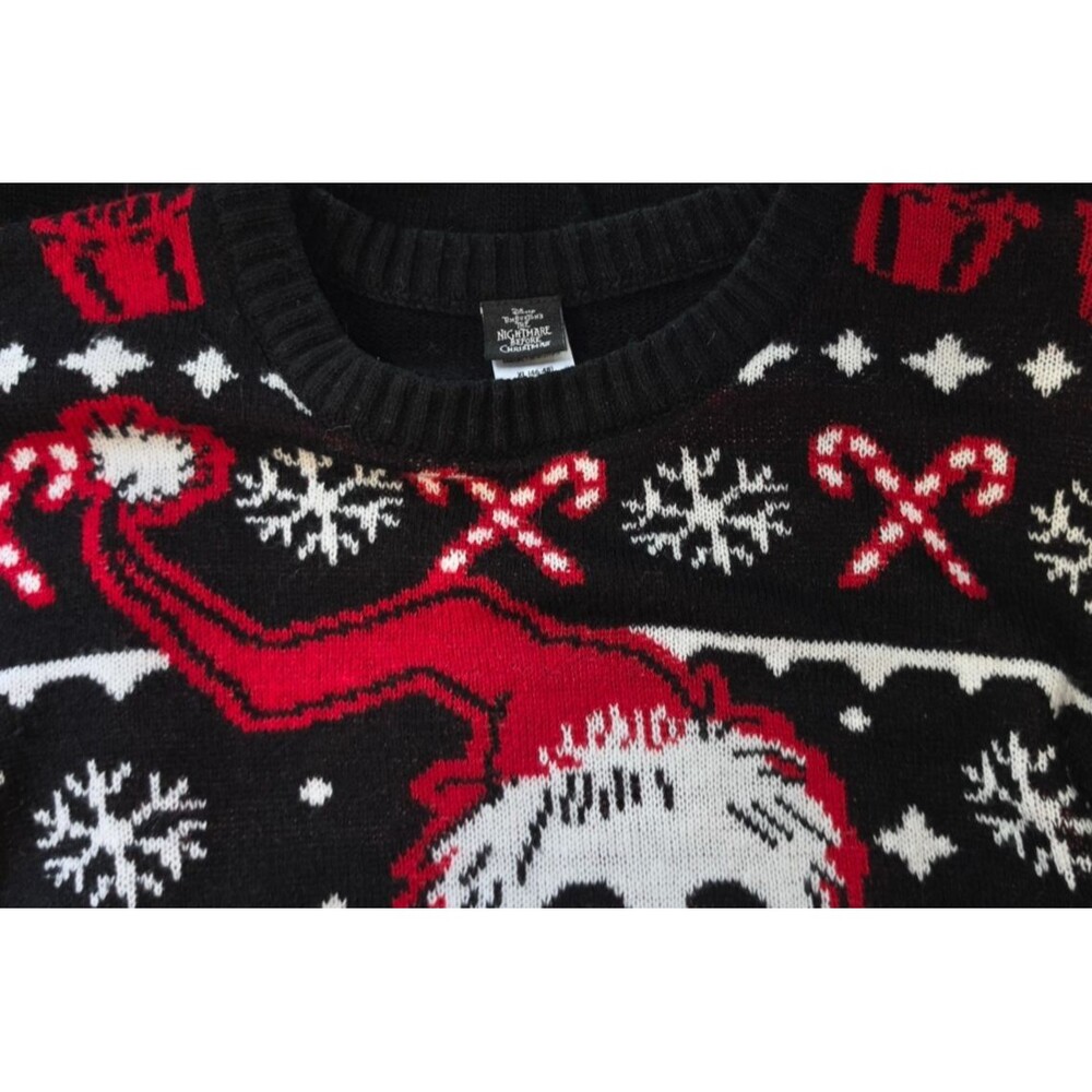 A Nightmare Before Christmas Jack Skellington Sweater Black Red Men XL 46/48 - Picture 3 of 3
